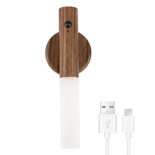 USB Rechargeable Wall Lights Wireless LED Motion Sensor Night Light Portable Stick on Wall Lights Removable Magnetic Cordless Automatic Battery Strip Lamp for Indoor Hallway Bathroom Stairway (Brown)