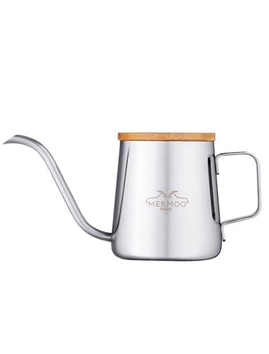 MERMOO YILAN Pour Over Coffee Kettle with Wooden Lid 350ml Coffee Maker