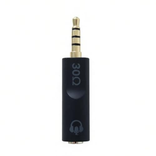 JCALLY Conductor Earphone 3.5 mm to 3.5 mm Impedance Plug Rod 30 ohm 75 150 200 400 600 ohm Noise Cancelling Adapter Resistance Reduce Noise Filter Plug (30 ohm)