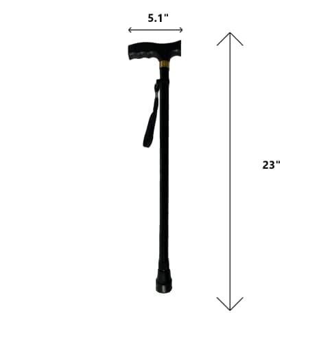 Deluxe Plain Black Durable Ladies Mens Adjustable Walking Stick Cane - 23" - 38.5" — view 3
