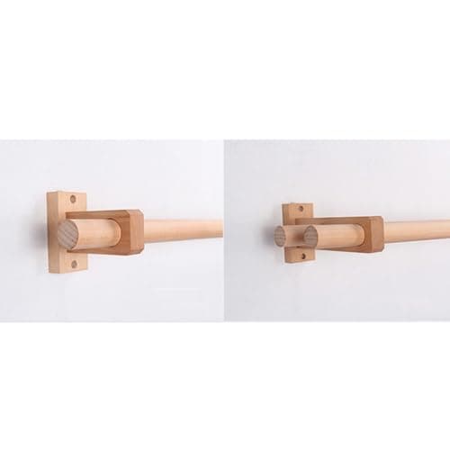 Thickened Solid Wood Curtain Rods - Nordic Style Single Pole (150CM) - Eco-Friendly, Paint-Free, Durable Wooden Brackets - Perfect Home Décor Solution — view 4