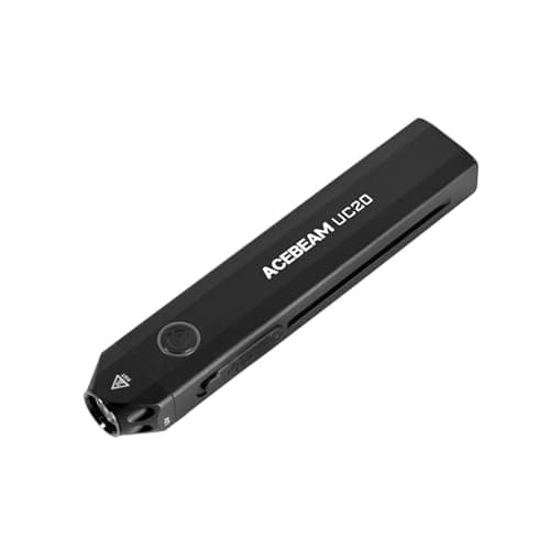 ACEBEAM UC20 Rechargeable EDC Flat Torch with Red Light, UV and White LED