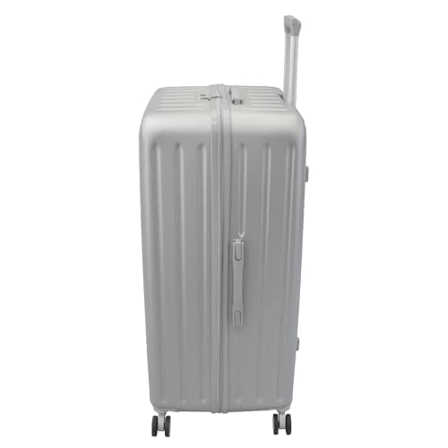 SKYFLITE Modern Large Trunk, 76cm, ABS Hardshell, Silver/Charcoal, TSA Lock, 90L Capacity (Silver) — view 3