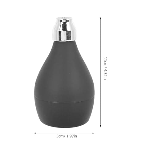 Ipetboom Compact Lightweight Black Rubber Powder Duster Spray Bottle for Outdoor and Travel Use Portable Loose Powder Container and Storage Ball Dispenser — view 2