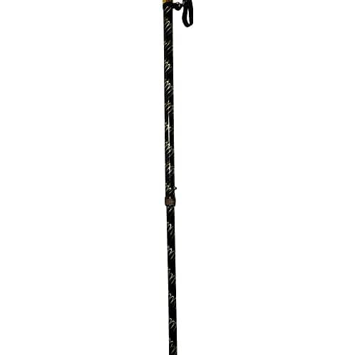 Deluxe Black/Brown with Gold Etched Engraved Flecked Stripes Pattern Ladies Adjustable Walking Stick Cane - 23" - 38.5" — view 4
