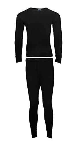 Heat Stoke®️ Men's Thermal Long Sleeves T-Shirt Long Johns Trouser Warm Base layer Black Charcoal S,M,L,XL,XXL (SINGAL SET BLACK, M)