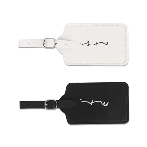 2Pcs Luggage Tags for Suitcase, Leather Baggage Labels Travel, Suitcase ID Tags with Address Name ID Card, Mr and Mrs Waterproof Travel Accessories for Honeymoon Bridal Shower Souvenirs