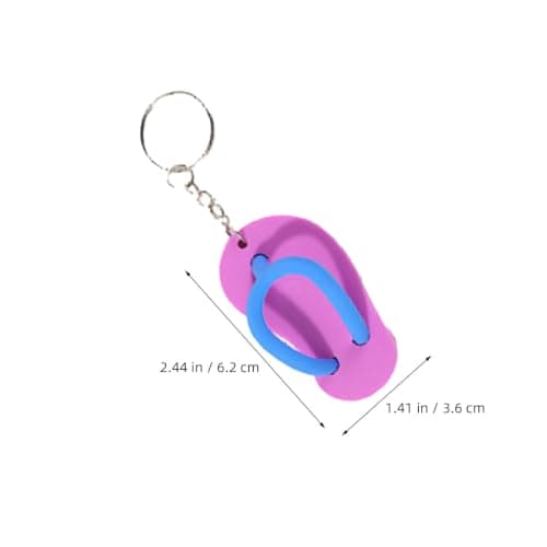 6pcs Mini Slippers Keychain Cute Colorful Sandal Keyring for Travel — view 2