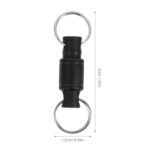 GALPADA Titanium Alloy Keychain Quick Release Swivel Keychain Black Dual Quick Release System Keyring for Flashlights and Keys Travel and Purse Accessory — view 2