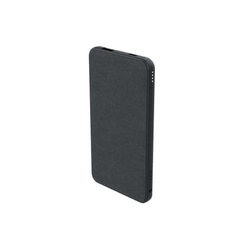 ZAGG mophie Essentials Powerstation 5K Power Bank, 5,000mAh Portable Battery with U S B (C & A), 36 Hours of Extra Power, Premium Fabric Finish (Black)
