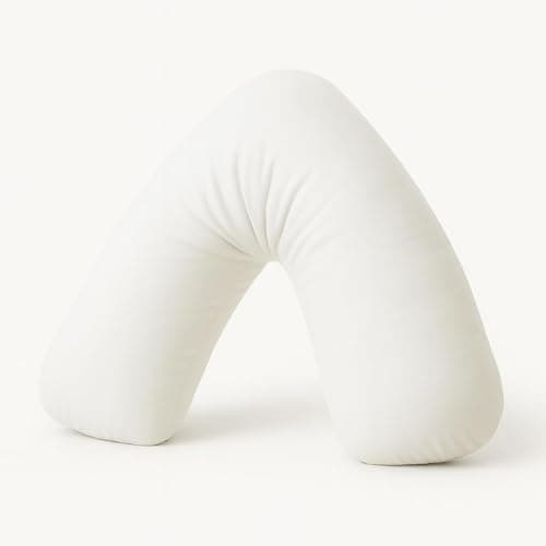 HOMES-LINEN V Pillow Orthopaedic V Shaped Pillow Extra Cushioning Support For Head Neck & Back Includes Complimentary FREE White V Pillow Case (White, V-Pillow With Cover) — view 2
