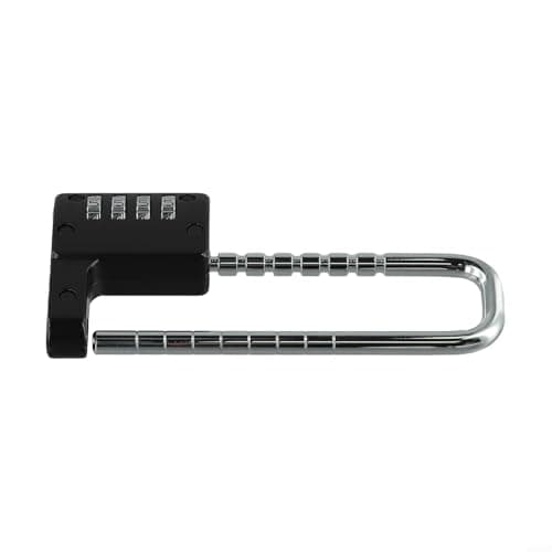 Yhenlovtt Adjustable U-Shaped Mechanical Combination Padlock, Alloy Steel Construction, 4-Digit Password Lock for File Cabinets, Wardrobes & Doors(BLACK) — view 3