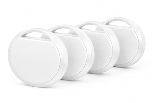 Oscanna Smart Tag 4 Pack for Apple Find My, Bluetooth Item Trackers for Keys, Wallets, Bags and Luggage, Replaceable CR2032 Battery, White