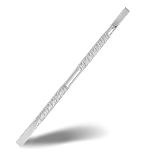 Jack Shaver® Cuticle Pusher Professional Double Ended Hypoallergenic Stainless Steel Metal Pusher Durable Manicure and Pedicure Tool for Fingernails and Toenails (Silver) Style No. (11)