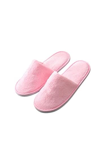 SERUMY Disposable Slippers 5 Pairs/Lot Winter Slippers Men Women Disposable Hotel Slippers Home Slides Travel Sandals Hospitality Guest Footwear-Black,28Cm — view 4