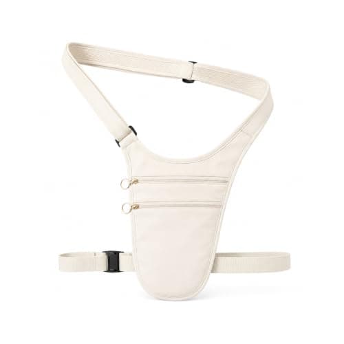 Money Belts for Travel Hidden, Unisex Money Bags, Travel Pouch for Passport and Money, Double Strap Waterproof, Holds Passports, Cash and Credit Cards, Ideal for Running, Travel and Daily Use, White