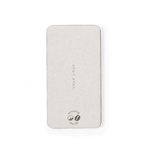 Sawfish Personalised Power Bank Mayer 5000mAh Portable Power Bank – Coffee Fibre & Recycled Cotton, Dual USB Outputs, USB-C Input/Output