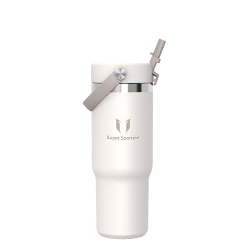 Sparrow Metal Water Bottle with Straw - 900ml - Insulated Tumbler Flex Lid