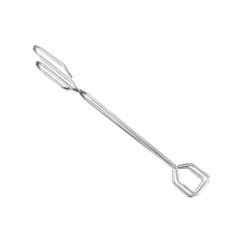 HOMOCONO BBQ Tong Sturdy Silver Barbecue Clip with Square Head Stainless Steel Outdoor Lightweight and Easy to Store Barbecue Charcoal Tong for Home Travel and Camping for Charcoal
