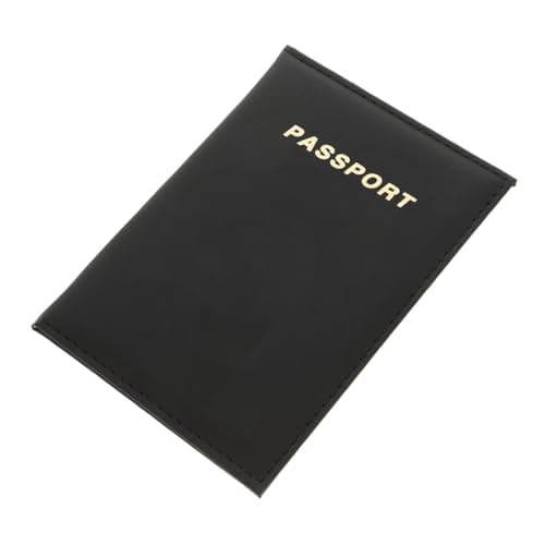 LIFKOME Black Pu Passport Cover Card Holder for Travel Storage