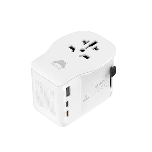 Mobitel Universal Travel Adapter Worldwide 65W USB C PD All in One International Travel Plug Adapter for UK EU USA Australia Fast Charging Travel Charger with USB C & USB A for MacBook Laptop Samsung