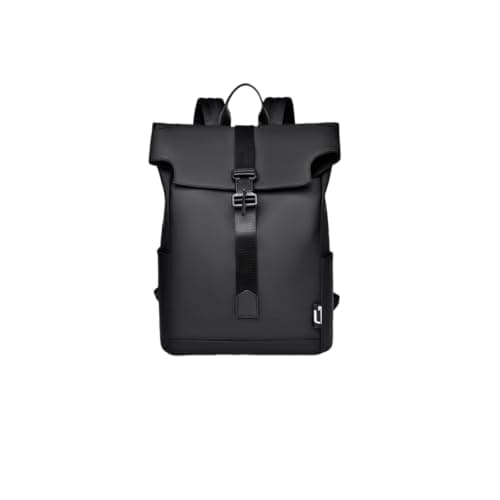 Gyios Backpack unisex Men’s Flip‑cover Magnetic Buckle Backpack, Multifunctional Large‑capacity Laptop Daypack For Casual Outdoor Travel-black — view 5