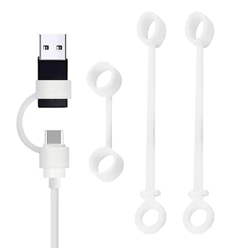 Cable Adapter Holder - 4 Pieces Charger Organizer Tether, Anti-Lost Silicone Strap, Universal Plug Converter Keeper, Flexible Portable Case | Handy Travel Accessory for Backpack, Desk, Car, Pocket