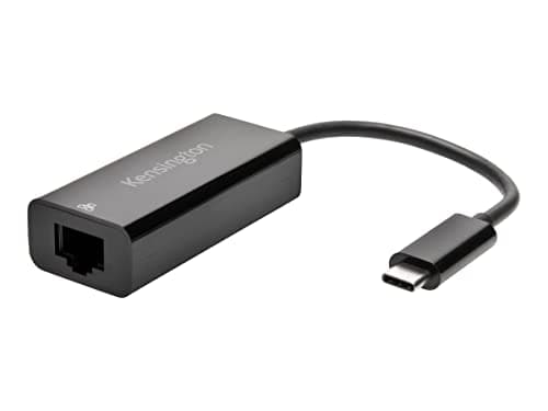 Kensington (CA1100E) USB-C Ethernet Adapter, Thunderbolt 3, RJ45, 10/100/1000 Gigabit, Windows, Macbook and Chromebook compatible - Plug and Play design, suitable for Home Office
