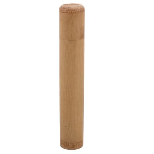 Abaodam Bamboo Cigar Tube Travel Case for One 14cm Cigar, Beige