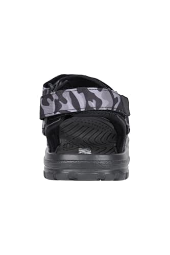 Mountain Warehouse Crete Mens Sandals - Durable & Sturdy Grip, Cushioned Footbed, Neoprene Lined, Hook & Loop Straps Beach Shoes - Spring Summer Travel, Walking Dark Grey (01) Adult Shoe Size 12 — view 3