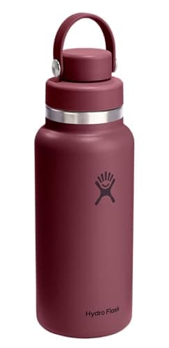 Hydro Flask Water Bottle - Insulated Stainless Steel - Wide Mouth Flex Chug Lid, Non Spill, Leakproof in 32 Oz Burgundy — view 4