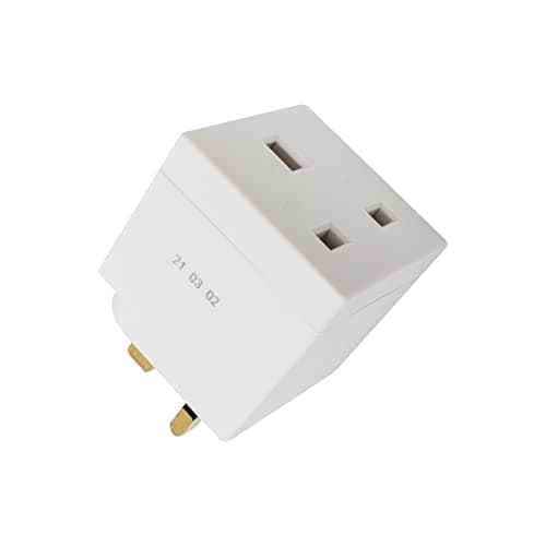 Swiss Edge 2 Way 3 Pin Power Adapter Plug Splitter - Cube Electric 13A Multi Wall Plug Extension Double Socket UK (Pack of 1) — view 4