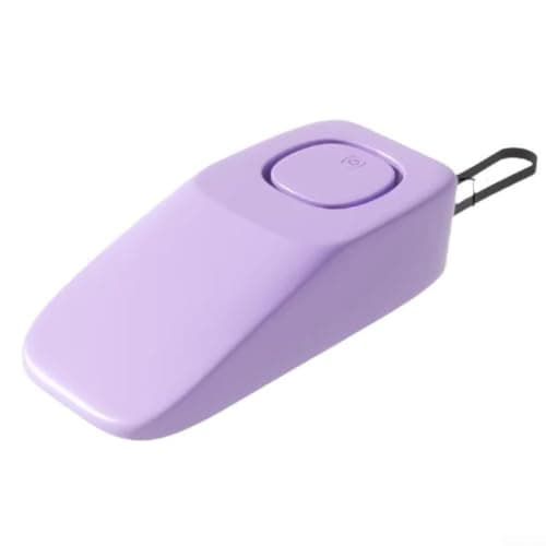 Rechargeable Door Stop Alarm 70dB with Adjustable Sensitivity - Vibration Triggered Wedge for Home Security Travel Safety Kit 10x5.1cm(Purple) — view 2