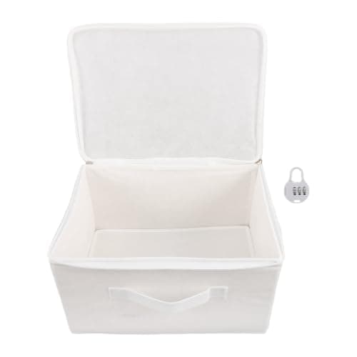 Discreet Non Woven White Box Storage Lockable 12.6x9.45x7.1in