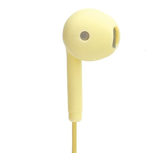 Fabater Wired Earphone, Small Lightweight Ergonomic Design Super Stable Fit Comfortable Wear HiFi Sound Quality Wire Controlled Headphone, 3.5mm Plug Earphone with Wire Control Plug and (Yellow) — view 5