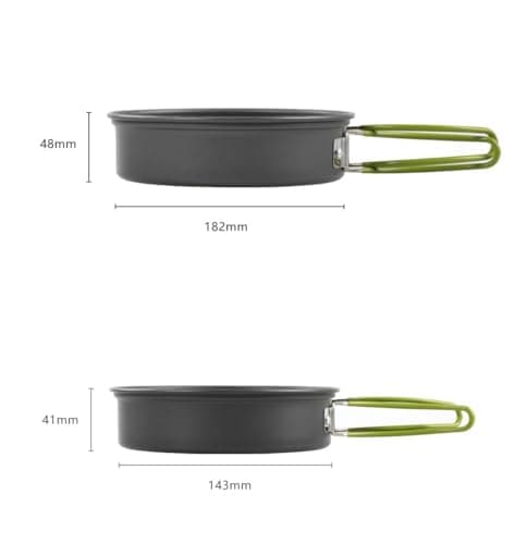 BRAVECOW Camping Cookware Set Outdoor Non stick Tableware Camping Cooking 3-4 Persons Hiking Frying Pan Portable Stove Backpacking Picnic Kitchen Utensils Spoons Pot Bowls — view 4