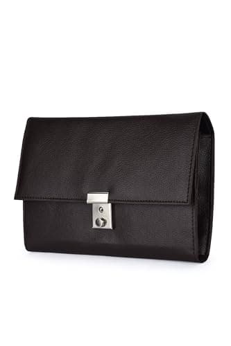 AR BRAND EST. 2021 Travel Document Wallet Organiser with Lock for Passport (Dark Brown) — view 4