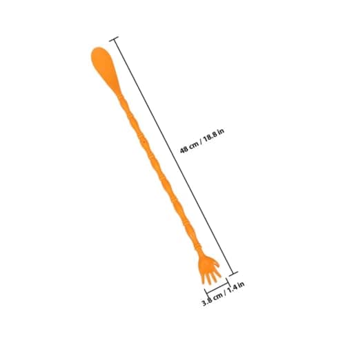 Hand Shaped Back Scratcher and Shoehorn 2pcs Plastic Orange — view 2