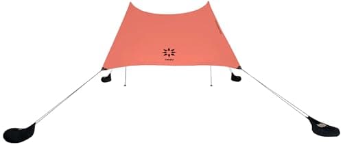 Neso Tents Beach Tent with Sand Anchor, Portable Canopy SunShade - 2.1m x 2.1m - Patented Reinforced Corners (Coral)