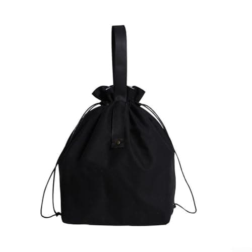 Fauhapyway Insulated Lunch Bag Canvas Thermal Tote 21x30cm(Black) — view 4