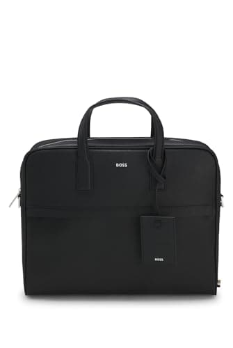 BOSS Mens Zair S doc case Logo-lettering document case in structured leather Size One Size
