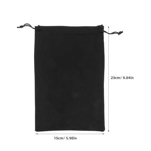 Adorainbow 10 Pcs Ski Goggle Bags, Black Flannel Drawstring Storage Pouches — view 2
