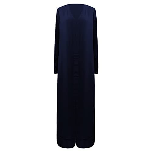 Ladies Casual Fashion Chiffon Long Sleeve Trousers Two Piece Set Grandma Pants Suits Women Navy — view 4