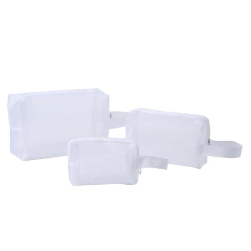 Mesh Makeup Pouch Travel Accessories Portable 3 Pieces with Zipper