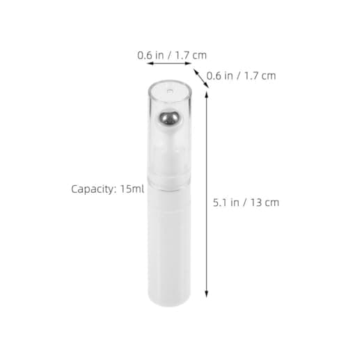 Eye Cream Applicator White Refillable Roller Bottle 15ml Acrylic — view 2