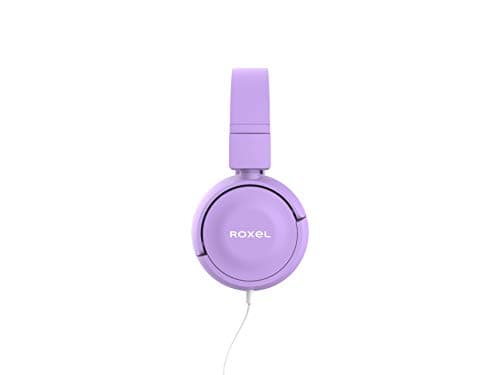 Roxel RX110 Lightweight Wired Foldable Headphones with Mic & Volume Control, On-Ear Headphones, Ergonomic Design, Answer Incoming Calls, Compatible with Android and IOS Devices (Purple) — view 3