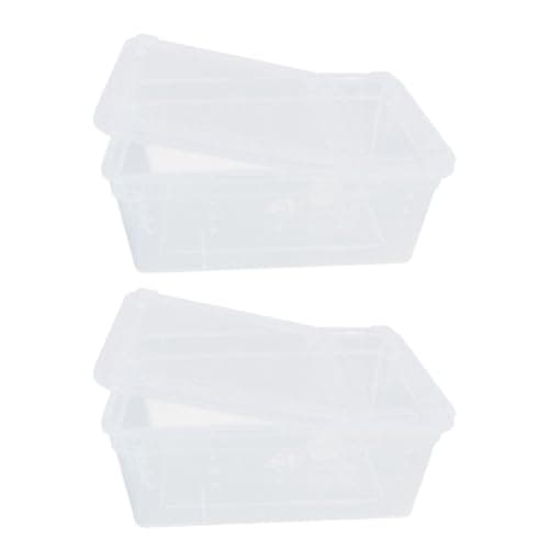 Reptile Feeding Box Set, 2 Pcs PP Plastic Stackable Ventilated Case