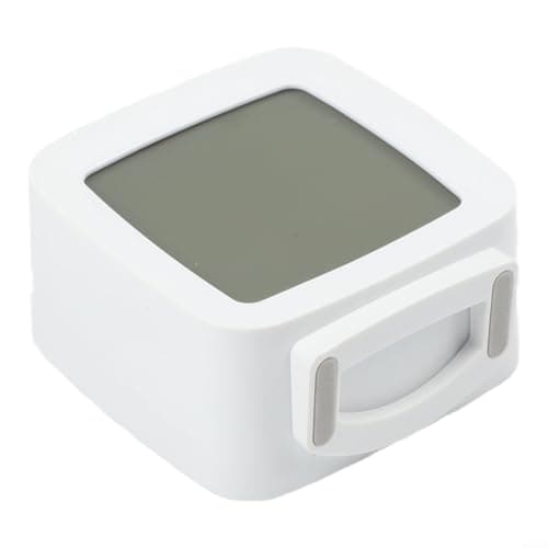 PureBowlic LCD Digital Alarm Clock with Temperature and Humidity Monitor Compact Size Tap or Voice Controlled Backlight 12 or 24 Hour Format Portable ABS for Kids Rooms and Student Desks(white) — view 6
