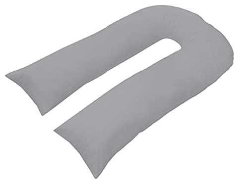 ARLINENS 9ft Long U Shaped Full Body Cuddly Comfort Pregnancy Support Pillow for Side Sleeping Maternity Back & Arthritis Support Pillow with Free Pillow Case (Silver)