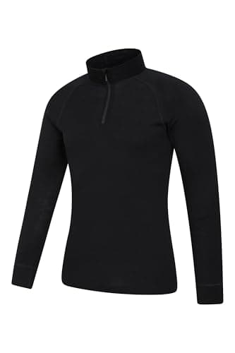 Mountain Warehouse Merino Mens Zip Neck Base Layer Top Black XXL — view 6